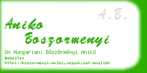 aniko boszormenyi business card