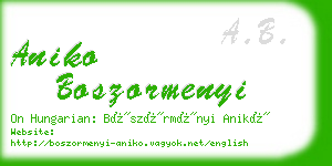 aniko boszormenyi business card